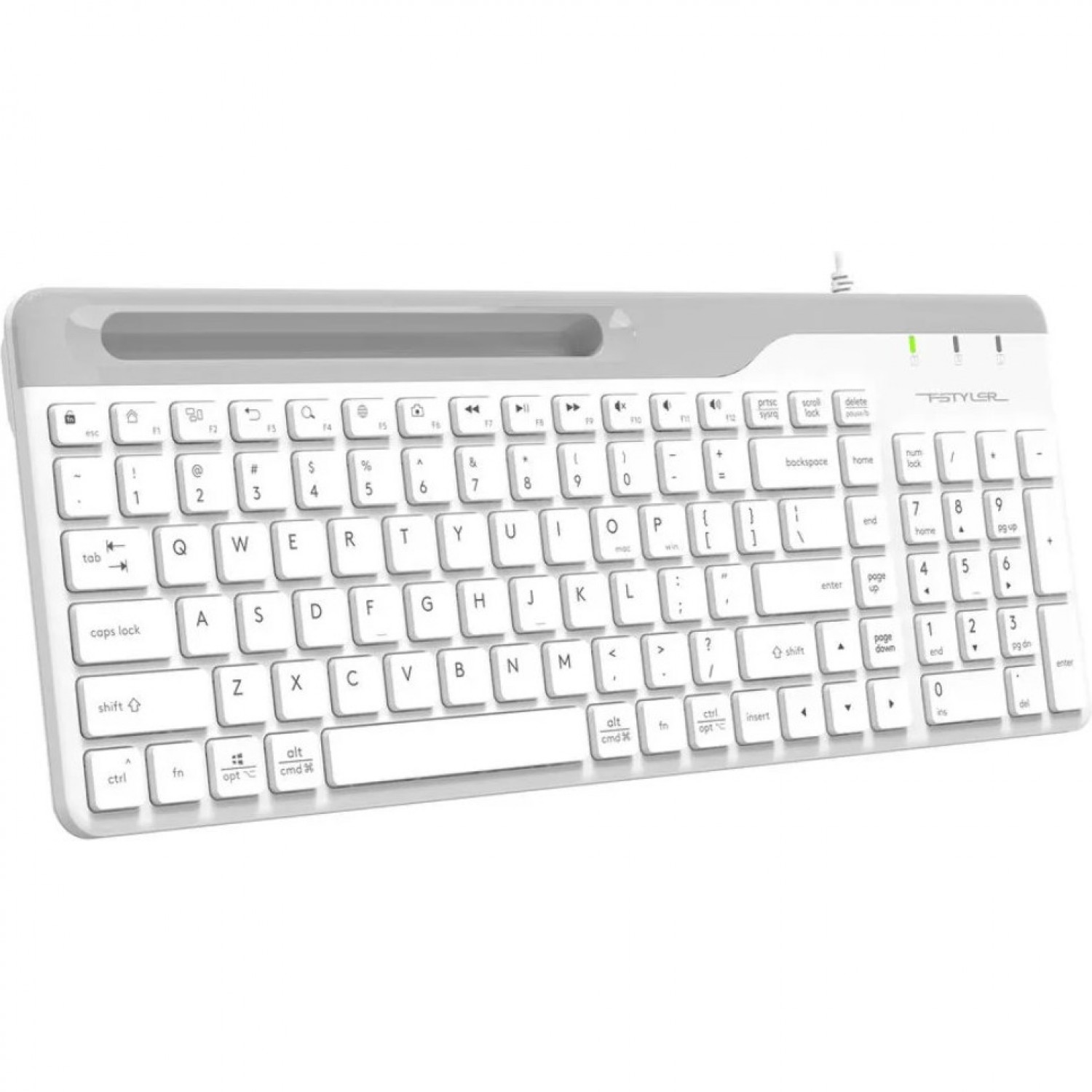 Клавиатура A4TECH BLOODY FSTYLER FK25 SLIM USB серо-белая FK25 WHITE ...