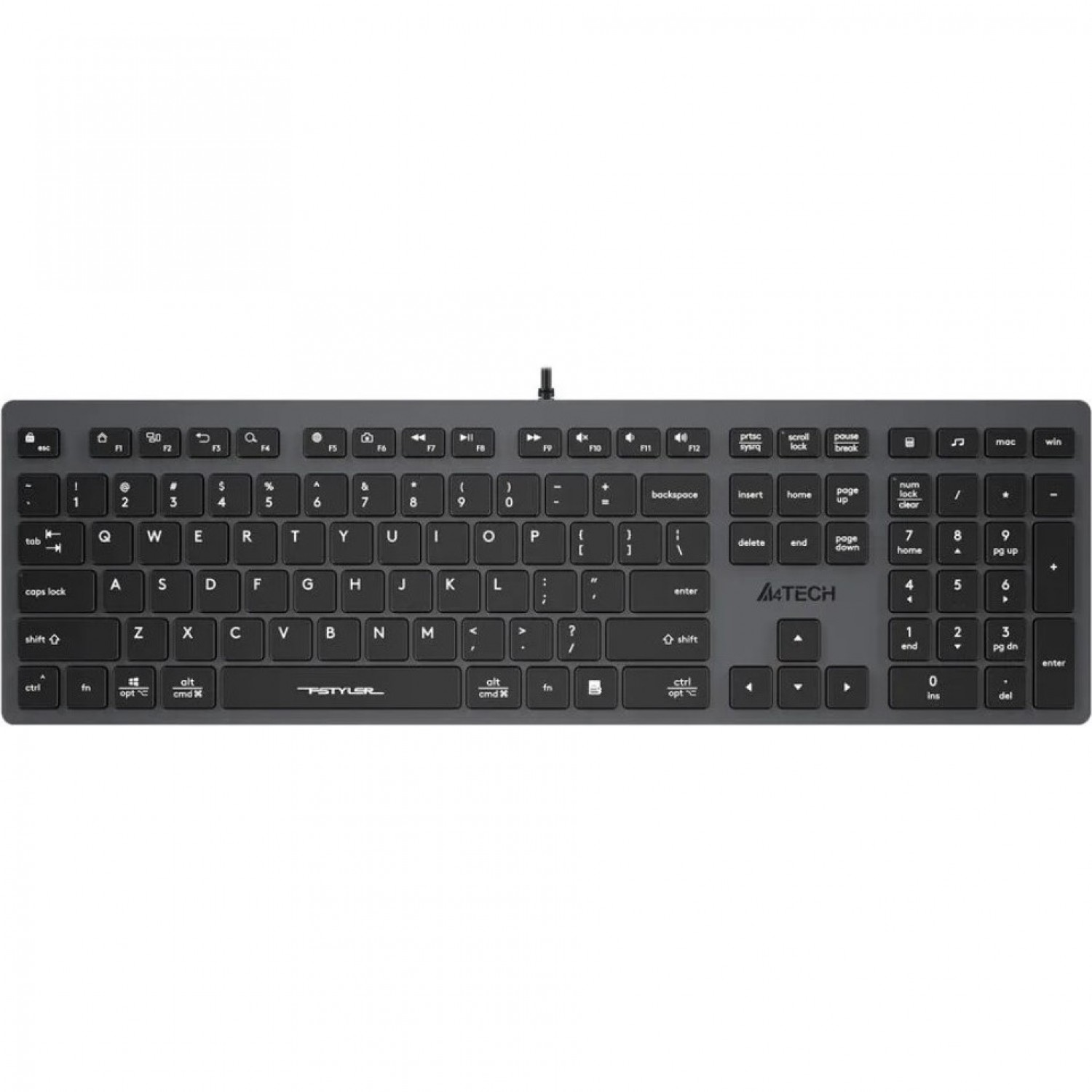 Клавиатура A4TECH BLOODY FSTYLER FX50 SLIM MULTIMEDIA USB серая FX50 ...
