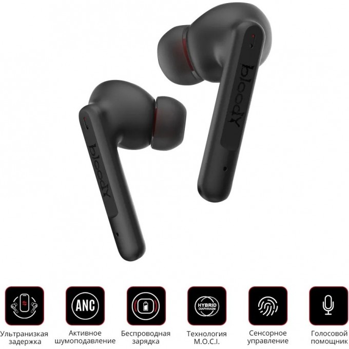Гарнитура вкладыши A4TECH BLOODY M90 Bluetooth вкладыши черная 1431319 ...