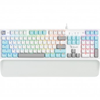 Клавиатура A4TECH BLOODY S515R ICY WHITE механическая белый USB FOR GAMER LED подставка для запястий