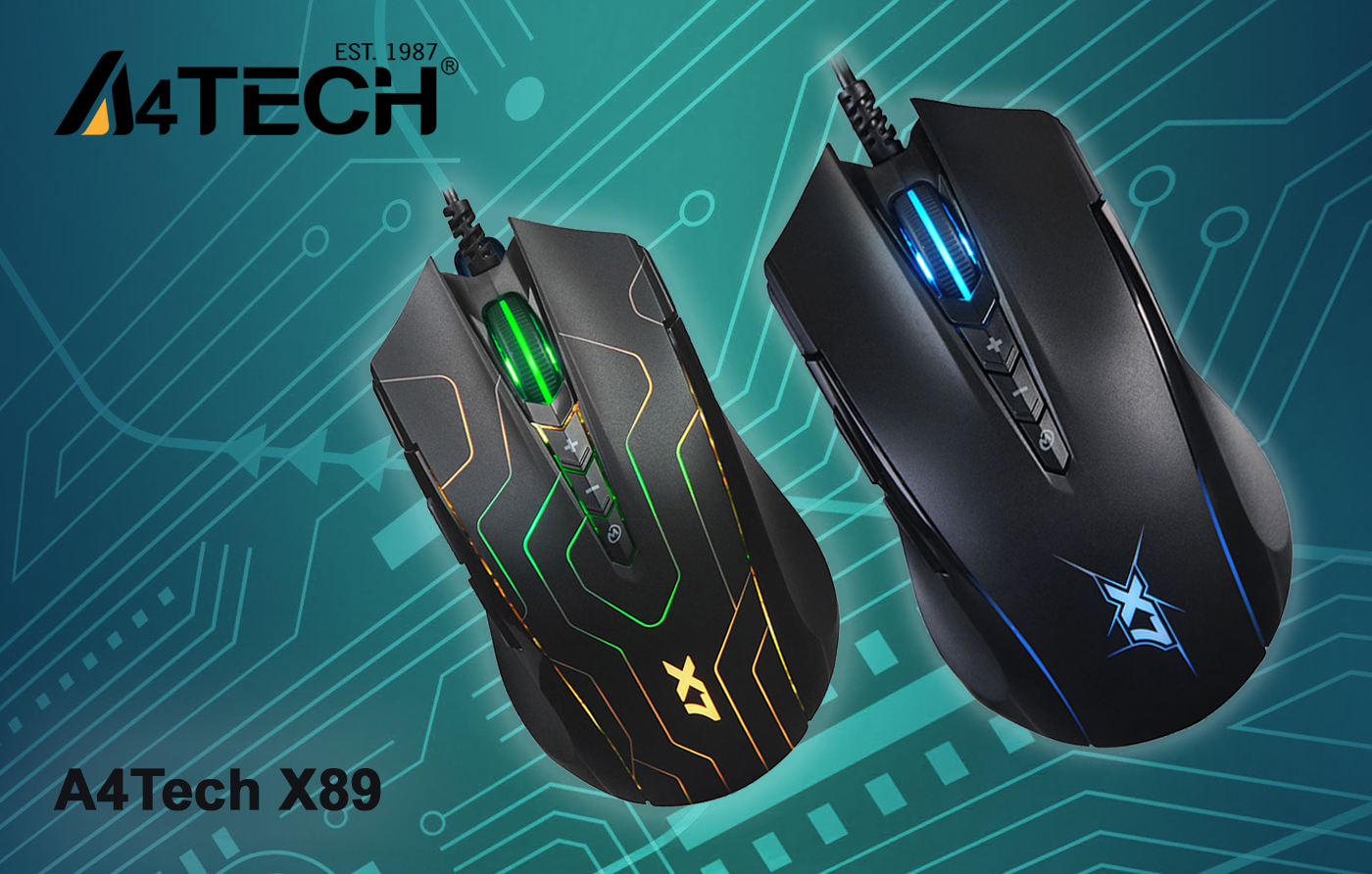 Обзор A4TECH X89. Проводная игровая мышь с неоновой подсветкой и  чувствительным сенсором