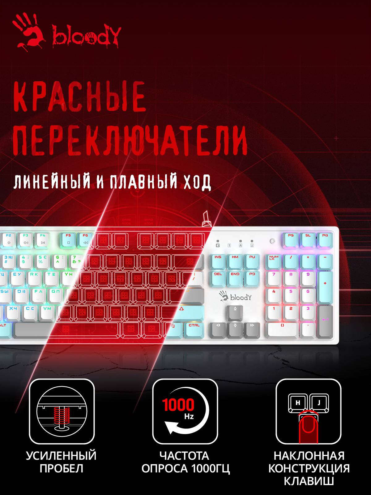 Обзор A4TECH BLOODY S510N. Игровая клавиатура с переключателями BLMS,  откликом клавиш в 1 мс и 100% распознаванием всех нажатий