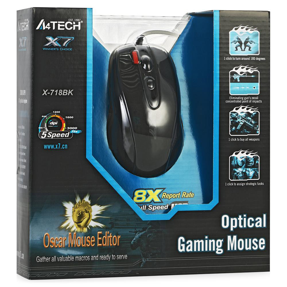 Обзор A4TECH X-718BK. Игровая мышь-легенда с невероятным качеством